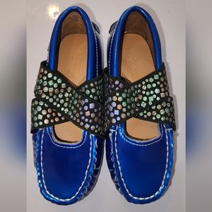 Venettini  Blue Toddler Shoes for little girls size 24. Brand new never used.